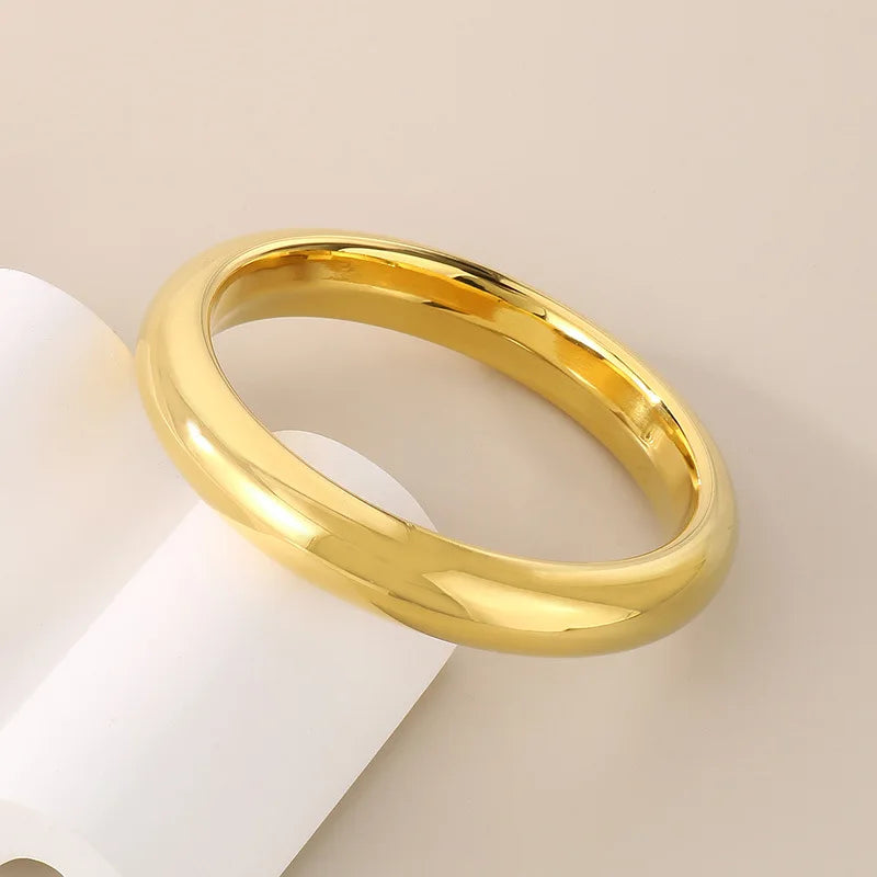 REBEL 18K Gold Plated 13mm Wide Fashion Bracelet Exaggerated Circle Smooth Hollow 18K Gold Plated Jewelry Bangles