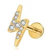 S&S ASTM F136 Titanium Labret Stud | Zircon | 83 Designs | Titanium & Gold