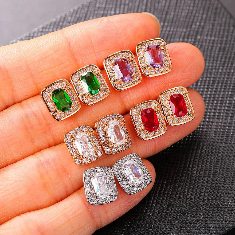 ArtistA RST New Arrival Women Accessories 3 Pcs AAA Green Zircon Earring Necklace Bracelet Jewelry Set S443