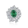High Quality Fine Jewelry 925 Sterling Silver Green Zircon Ring for Women Gifts Emerald Luxury Women's Green Stone Ring Jewelry