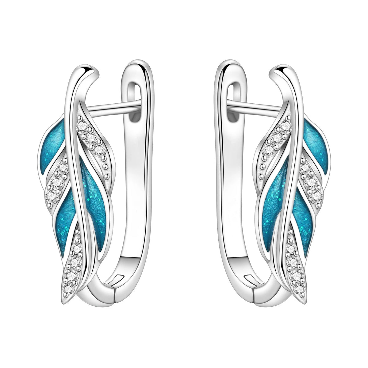 S&S Zircon Drop & Hoop Earrings | Snowflake, Feather & Clover | S&S