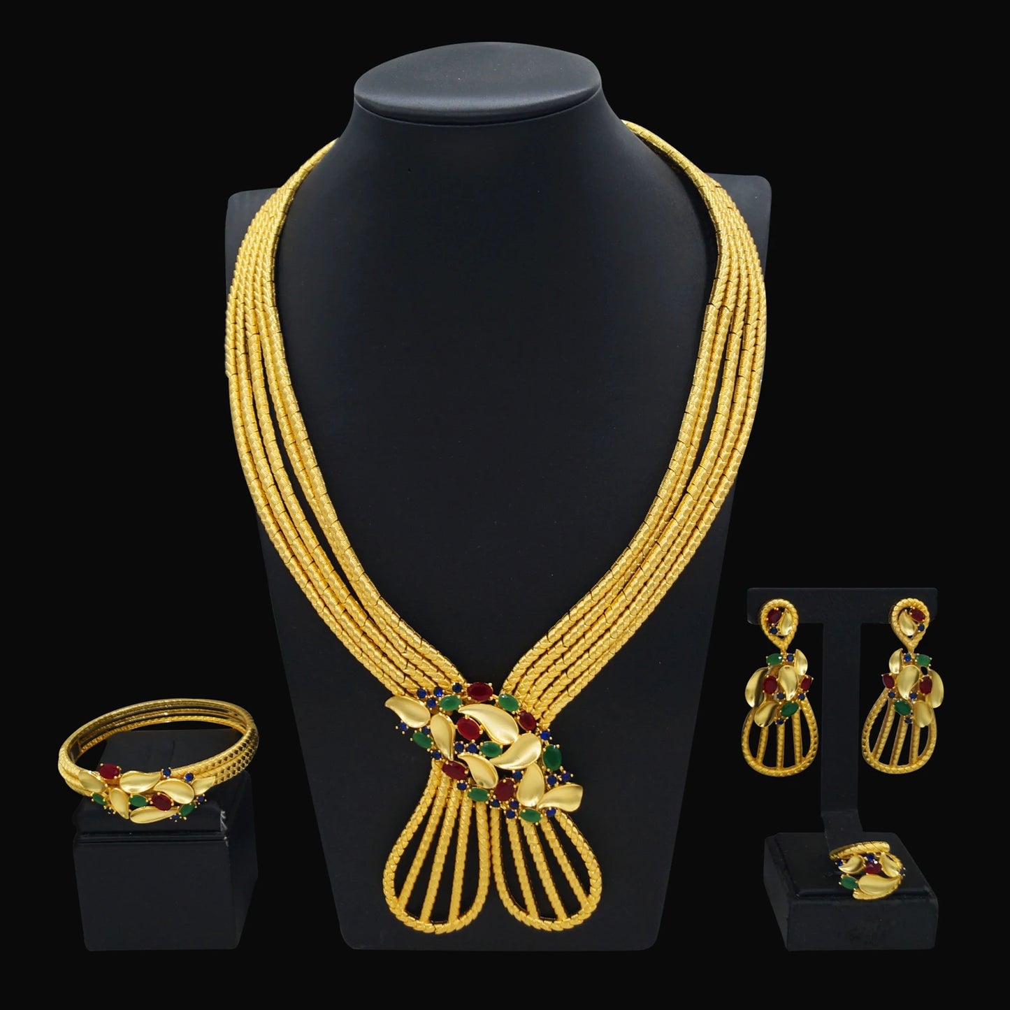 Zhuerrui New Design Sense Jewelry Set American High-end Diamond Series Ladies Classic Inheritance Wedding Four SetsHZ24748