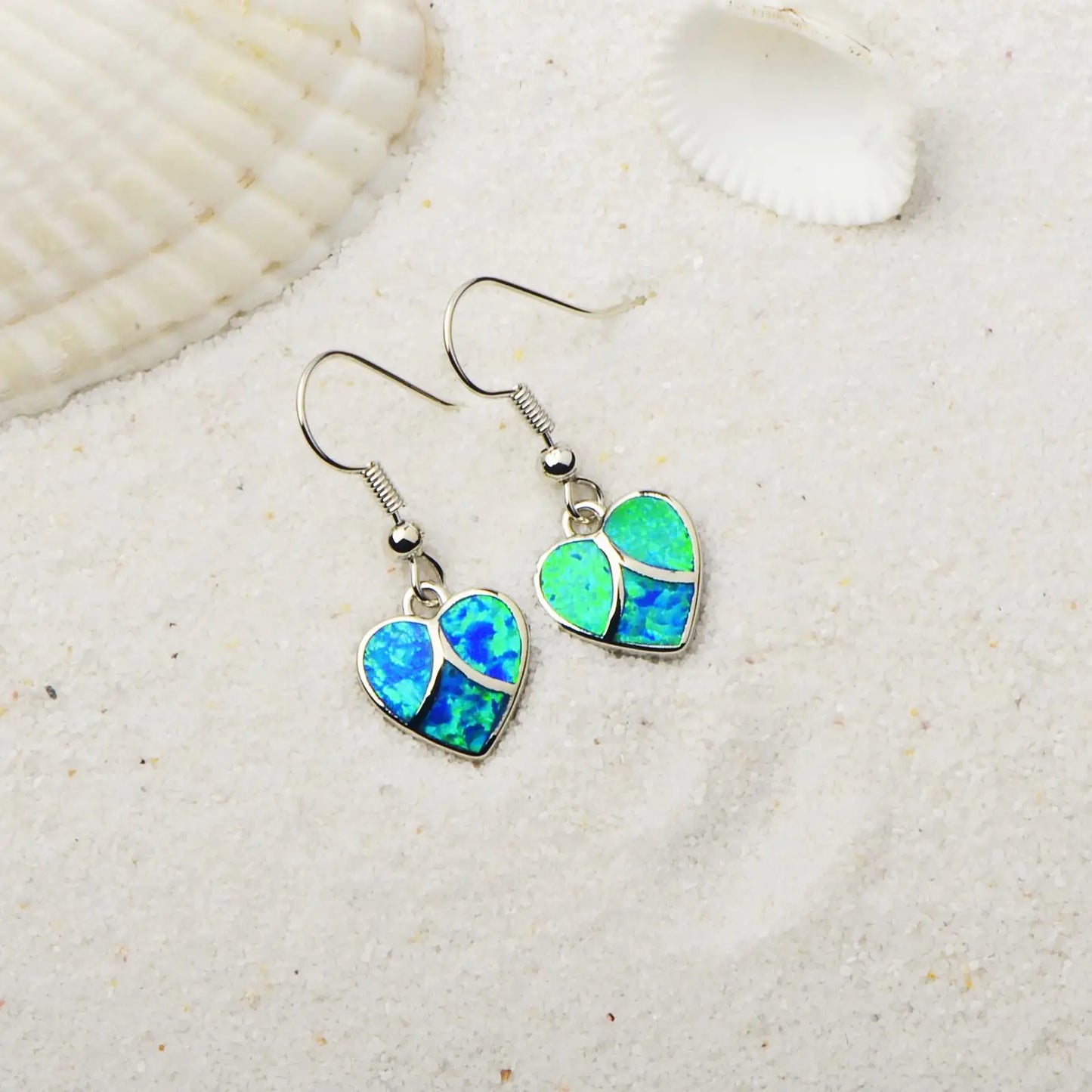 Aobao TikTok Viral Opal Heart Earrings | Purple Crystal Accent Silver Plated Women's Engagement Jewelry-Trendy Bulk