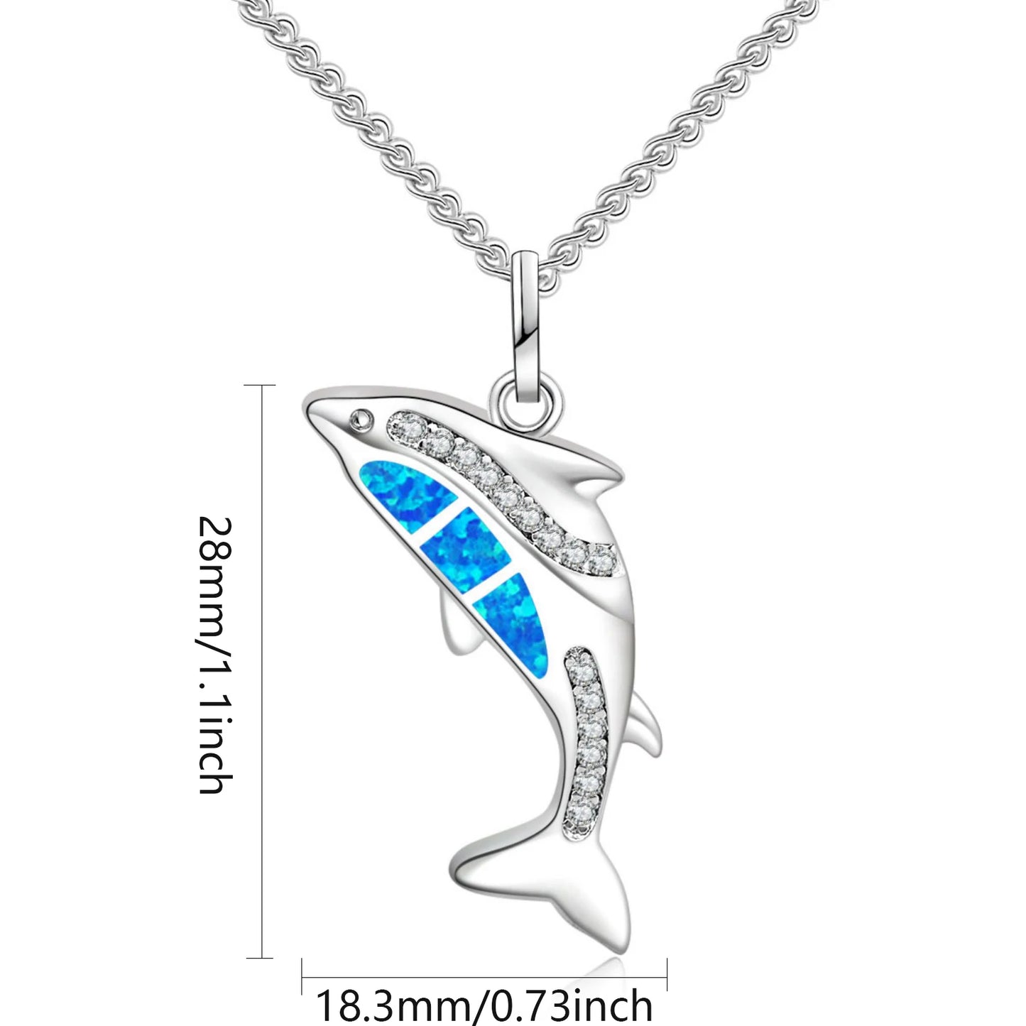 Trendy Dolphin Shape Necklace Aobao Accent Inlaid Pendant Fashion Jewelry