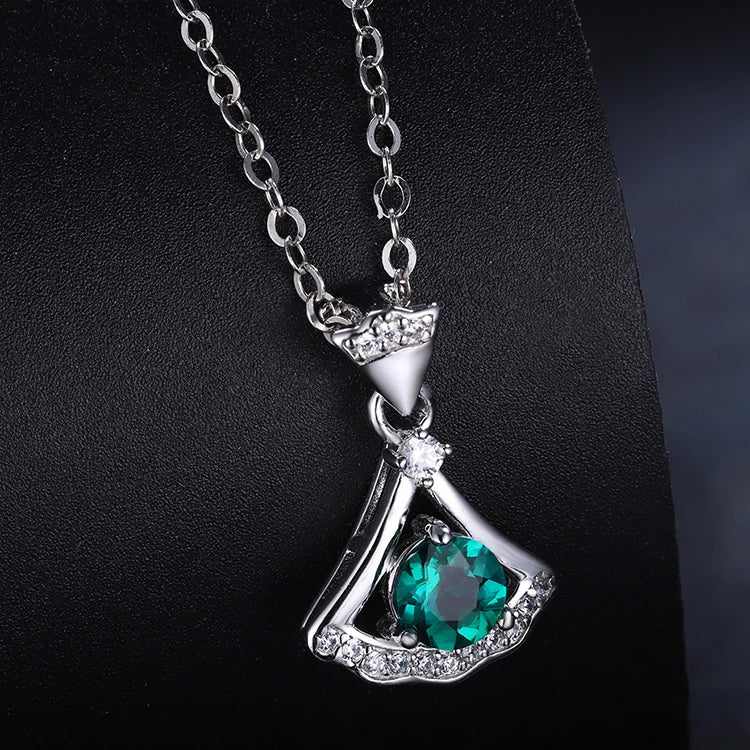 Gemfiori Fine Jewelry 925 Sterling Silver Necklace Solid Silver Link Chain Necklace Personalized Sets Birth Stone Loose Gemstone