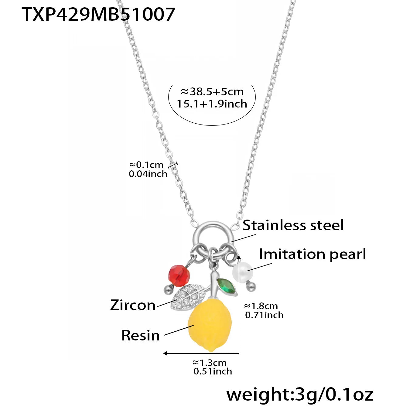 Lemon Fruit Zircon Jewellery Collection | Necklace, Earrings, Bracelet & Ring | Gold & Silver