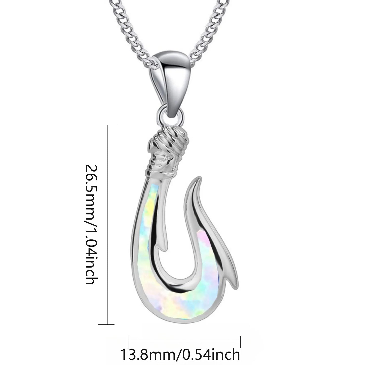 Ocean Theme fish hook Necklace Aobao Opal Inlaid Starfish Detail Fashion Jewelry
