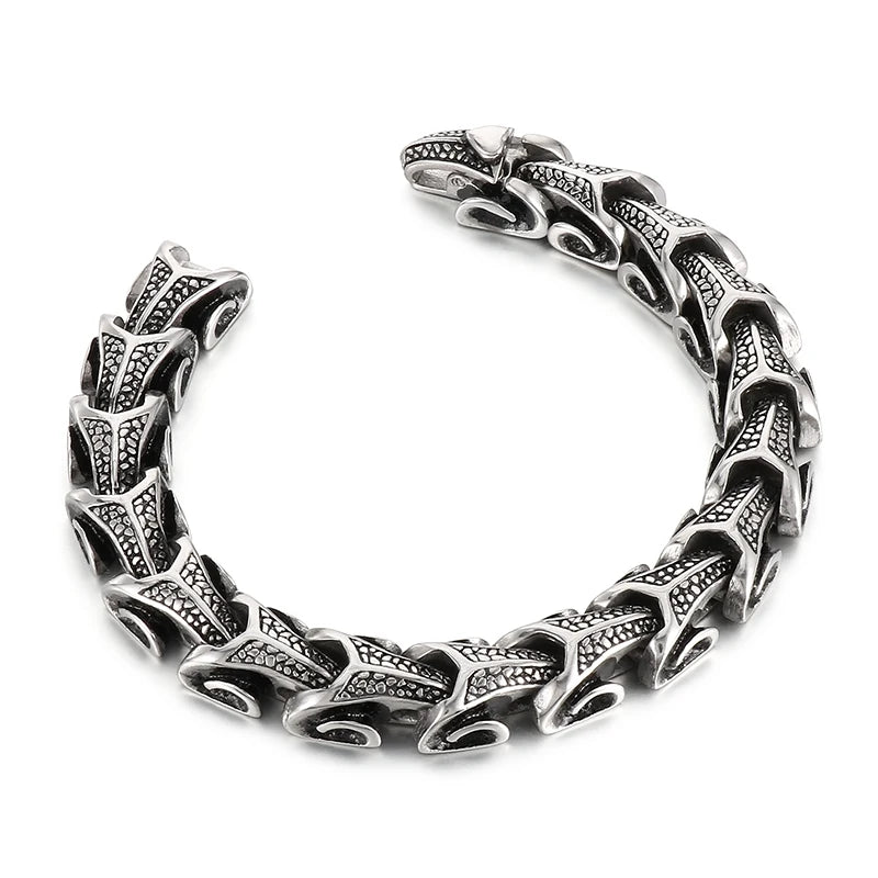 KALEN Men Fashion Stainless Steel Gothic Necklace&Bracelet