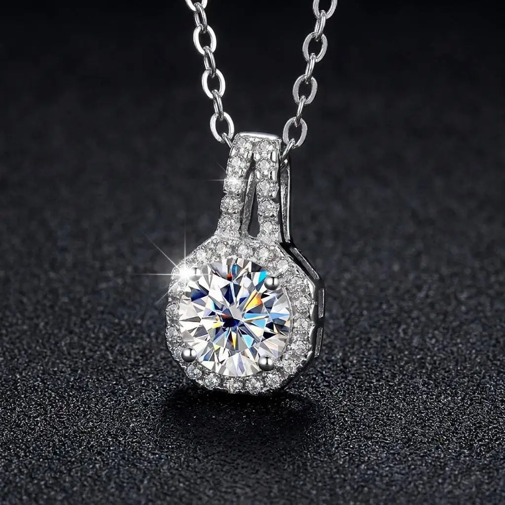 REDheart Luxury 925 Silver Jewelry Sets for Women Ladies with Moissanite Bracelet Ring Earring Necklace for Party Engagement
