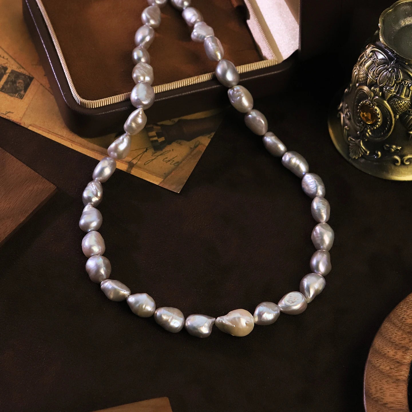 ELEGANZA Natural Baroque Freshwater Pearl Necklace for Women Daily Wear Office Banquet Elegant Pearl Necklace Fashion Jewelry