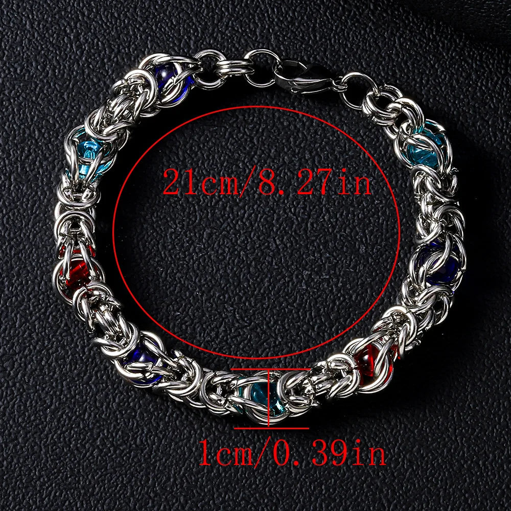 REBEL Stainless Steel Men's Minimalist Bold Punk-Inspired Premium Cuban-Link Chain Bracelet-Gift Jewelry