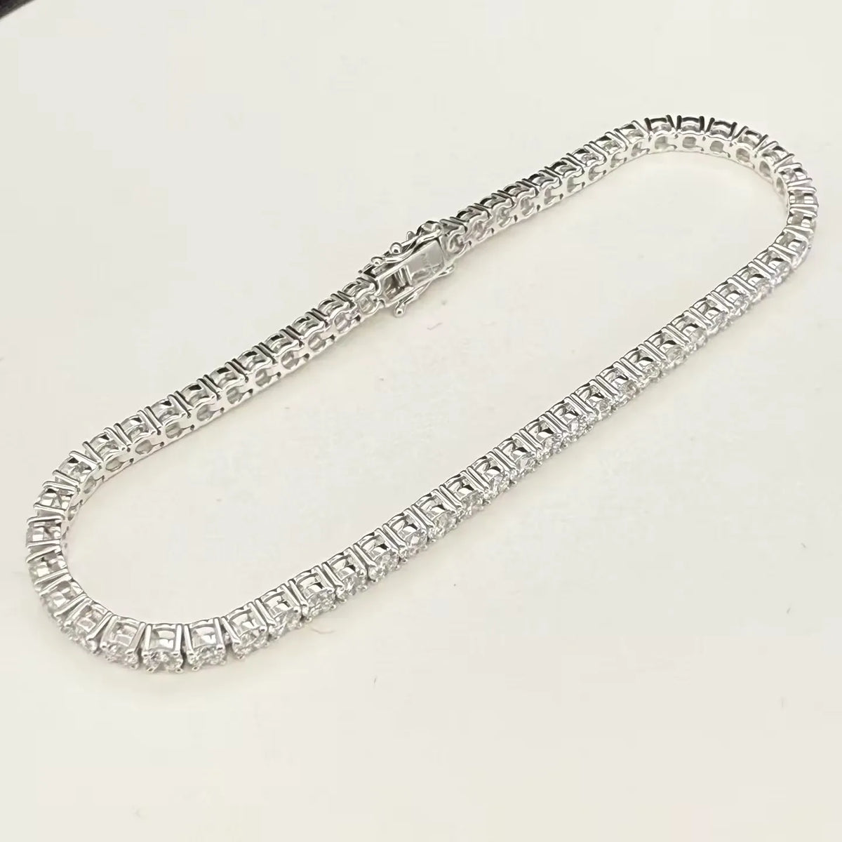 ArtistA 18K White Gold and Yellow Gold 2.5mm Lab Diamond Tennis Link Bracelet on Sale