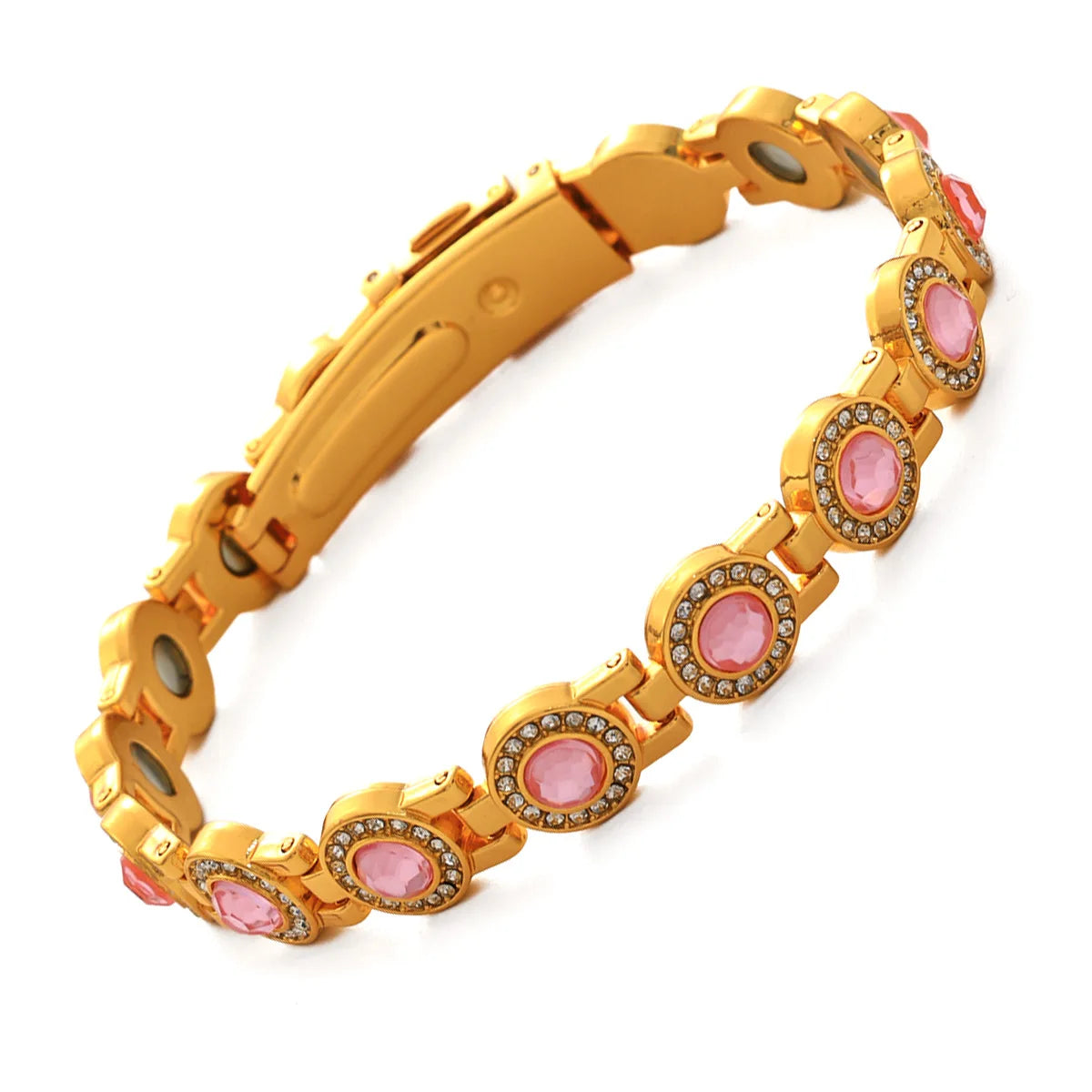 Euro-American Cross-border Hot-selling Magnetic Bracelet Stylish Luxury Lucky Clover Design Kevlar Natural Stone Single-Row