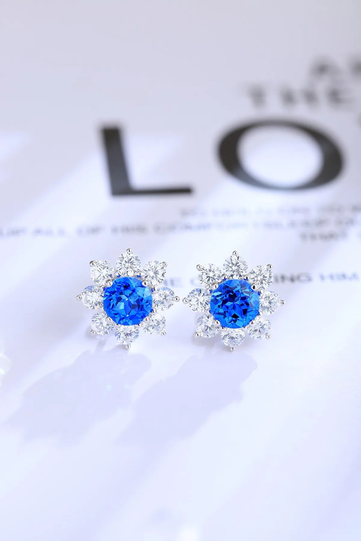 Gemfiori Anster S925 Silver Lab-Grown Cobalt Spinel Trendy Drop Earrings for Woman Wedding & Party