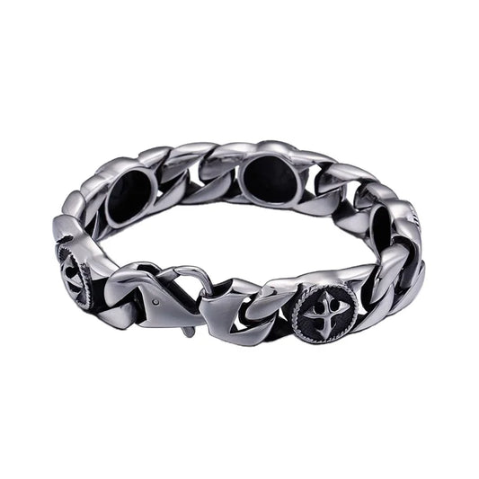 KALEN Stainless Steel Silver Cross Fashion Bracelets for Men