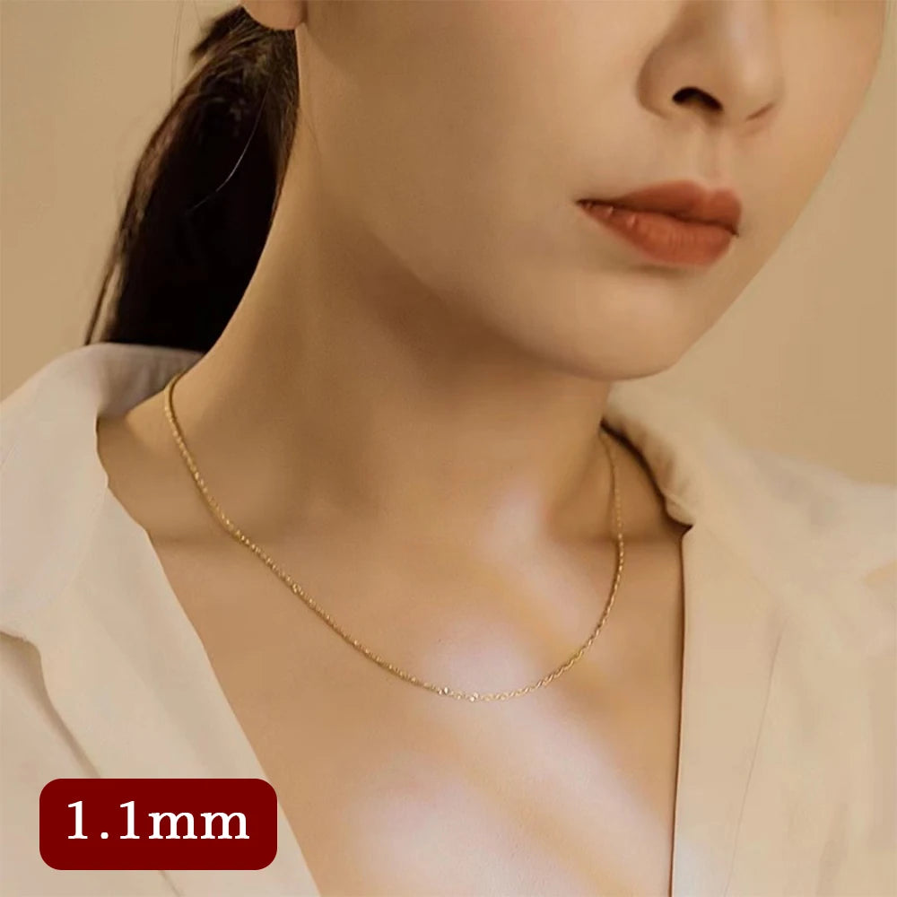 Gioiellieri High Quality Engagement Wedding Christmas Gift Woman Necklace Button Chain Gold Jewelry 18k Real