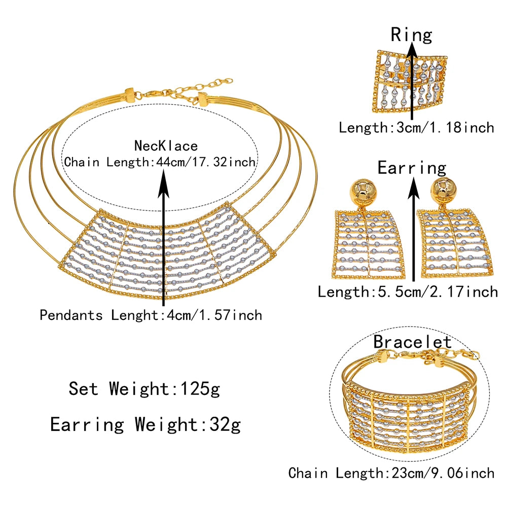 Zhuerrui Italiano Gold Designs Women Jewellery Set Party Fine Costume Jewelry Set Luxury Big Necklace Jewellery Sets X0002930