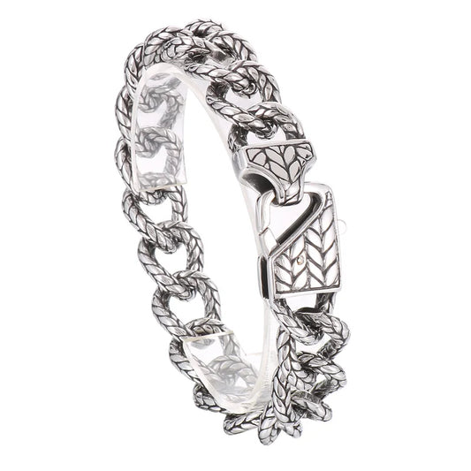 KALEN 225mm Men Punk Stainless Steel Serpentine Cuban Links Bracelet