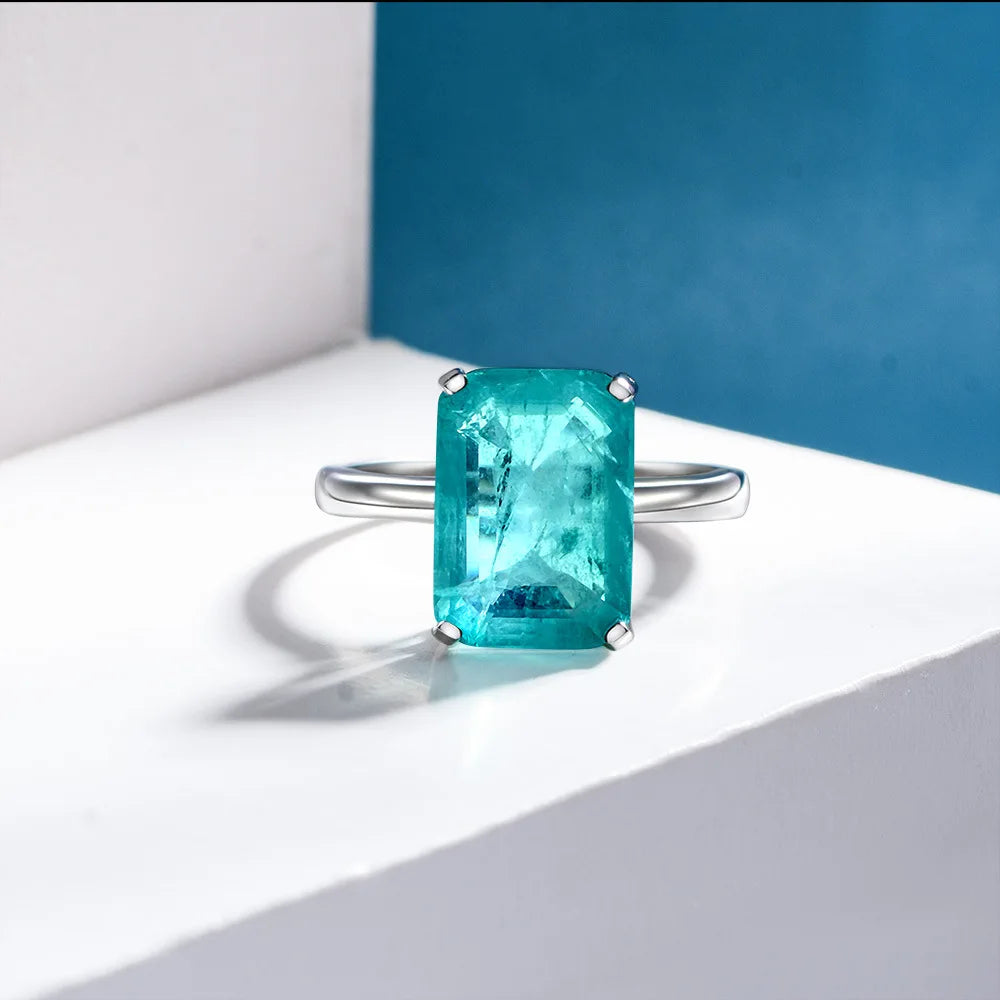 MuShan Jewelry Factory 7 Carat Ring 10*14 Synthetic Simple Women Ring Factory Direct Supply