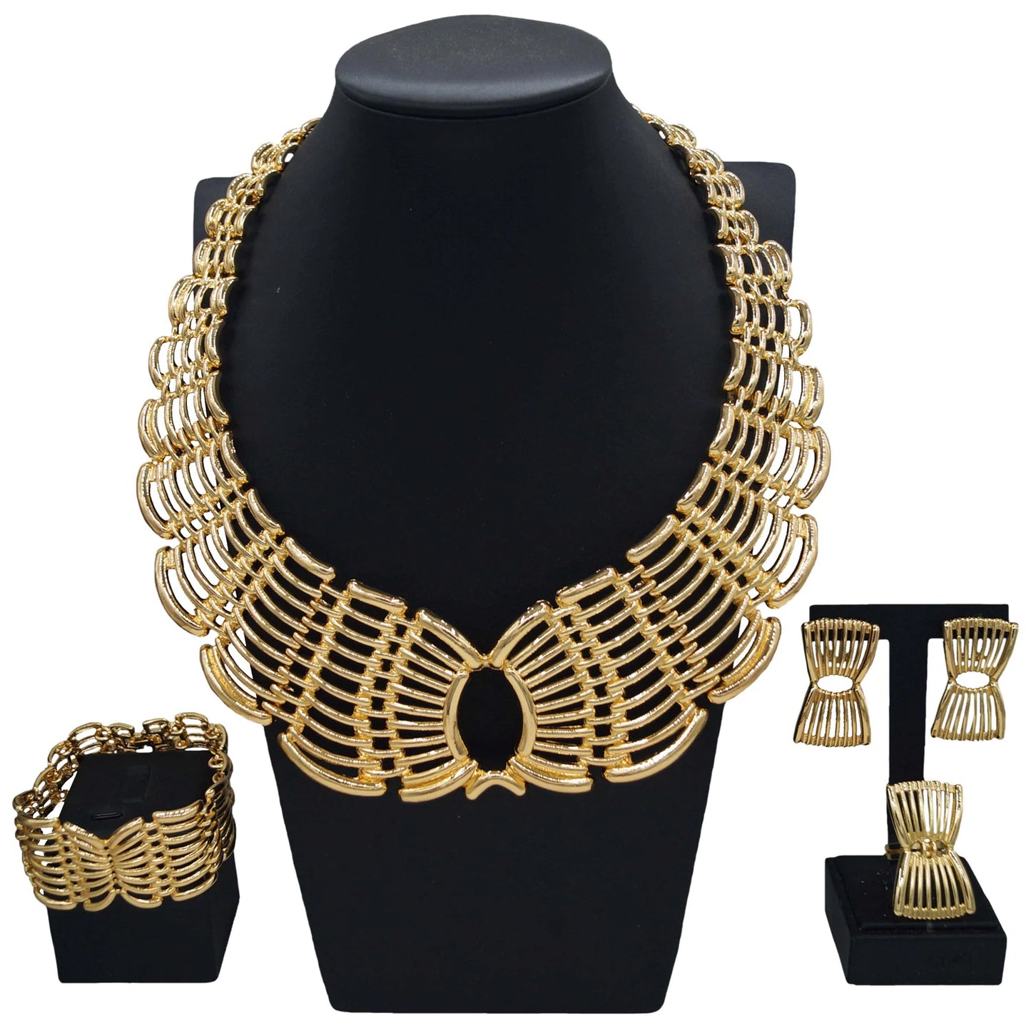 Zhuerrui Italian Hollow Women's Jewelry Four Sets of Personalized Design Atmospheric Elegant Romantic French Style in StockH0759