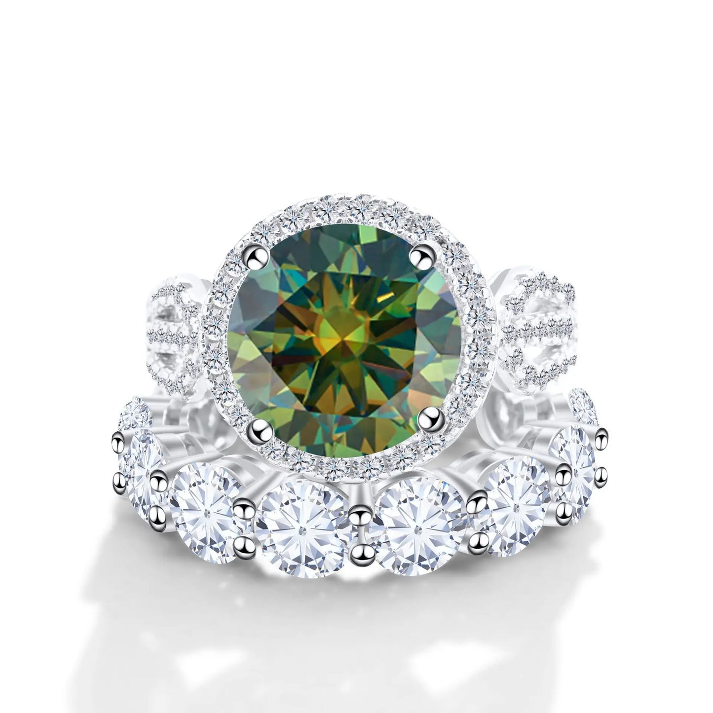 Wholesale Fine Luxury Jewelry Women Red Rings with 12 Carat GRA Certificate Big diamond Moissanite 925 Sterling Silver Ring Sets