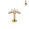 ASTM F136 Titanium 16G Internal Thread Zircon Inlay Labret Flat Back Lobe Helix Tragus Moon Cross Earrings Piercing Jewelry