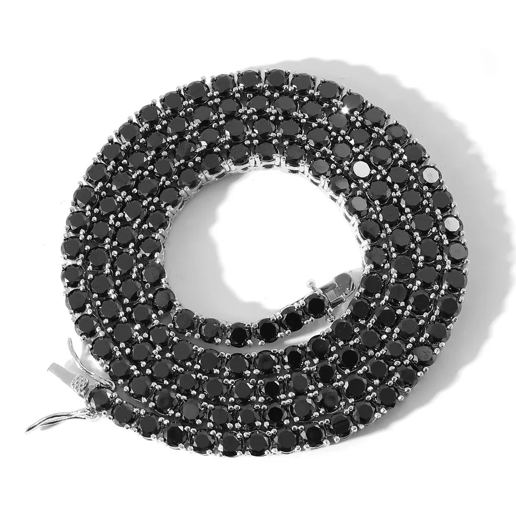 S&S 4mm Iced Out CZ Tennis Chain — Men’s | Gold, Silver & Black | S&S Collection