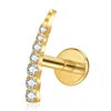 S&S ASTM F136 Titanium Labret Stud | Zircon | 83 Designs | Titanium & Gold