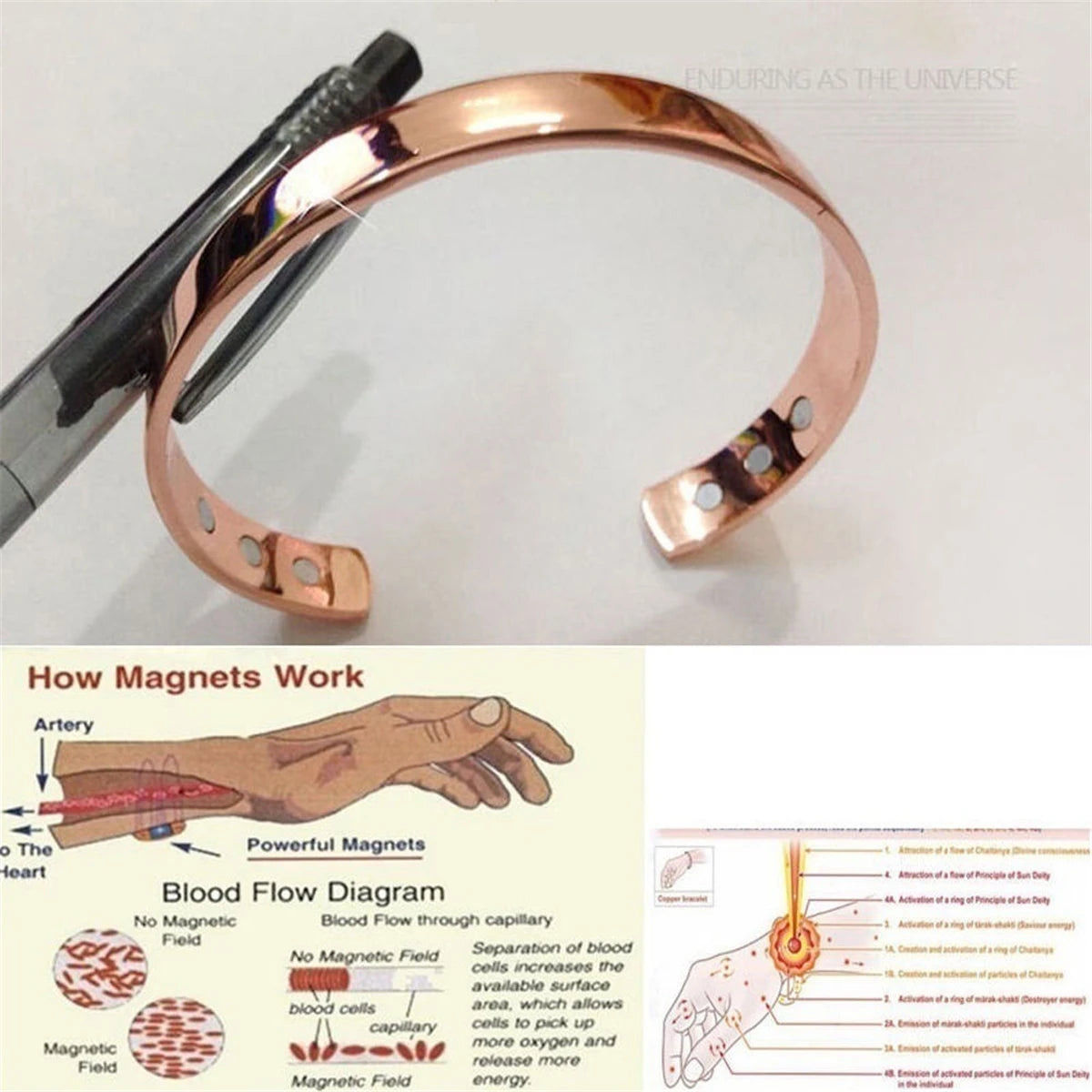 NewLife - Magnetic Rose Gold Adjustable Cuff Bracelet