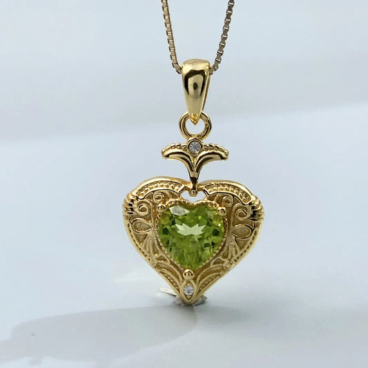 Gioiellieri Natural Peridot S925 Silver Pendant with Green Crystal Gemstone for Women Luxury Jewelry August Birthstone Healing Stone