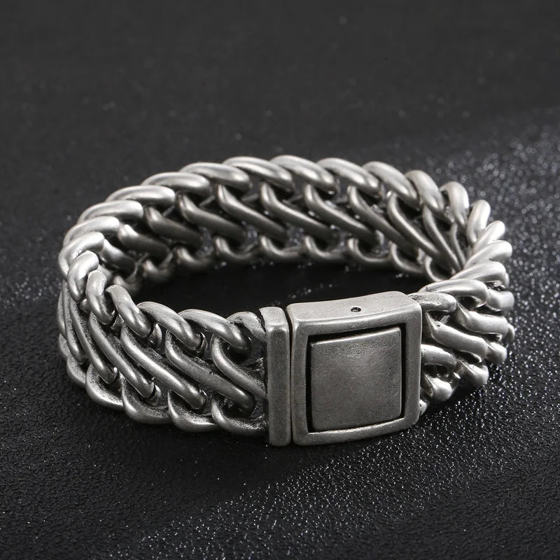 REBEL Casual Mature Matte Surface Stainless Steel Links Bracelets for Man