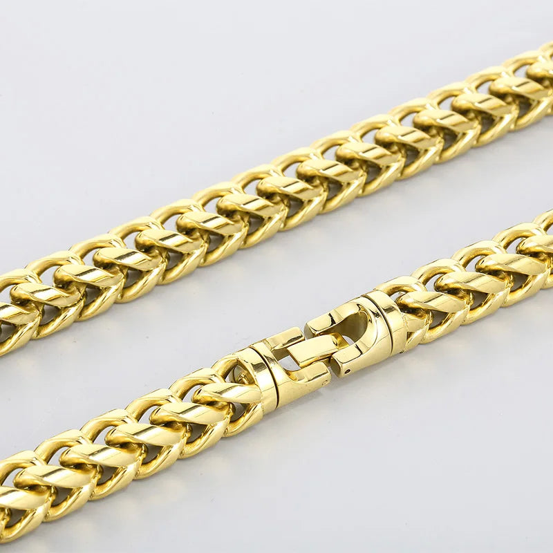 REBEL 650mm Fashion Gold/Silver/Black/Blue/Rainbow Stainless Steel Herringbone Chain Link Necklace