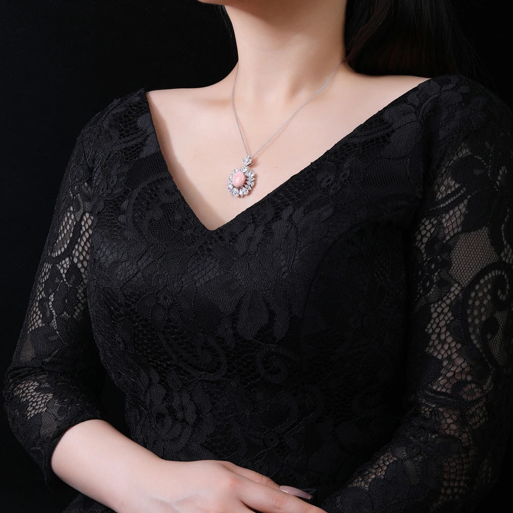 MUSHAN Jewelry Factory S925 Sterling Silver Necklace High End Women Jewelry With Electroplated Gold and High Carbon Diamond