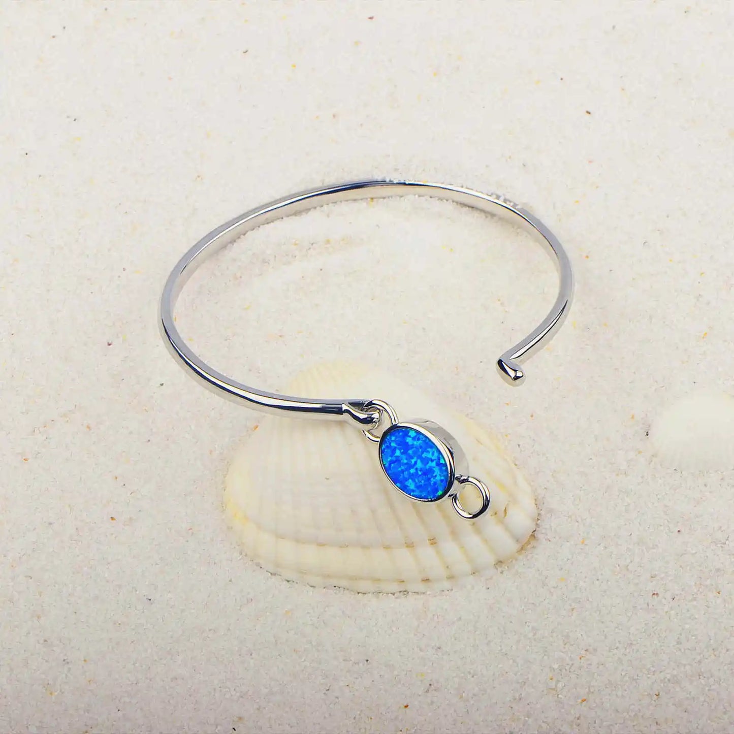 Adjustable Cat's Eye Stone Bracelet Hawaiian Infused Wave Detail & Boho Vibe Women's Wholesale Fashion Jewelry