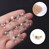 S&S 20G CZ Flower & Heart Nose Ring | Stainless Steel Piercing Jewellery