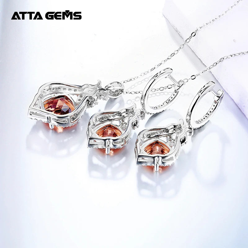 Sultanize Earrings Pendant Diaspore Gemstone for Women Girls Solid 925 Sterling Silver Zultanite Jewelry Sets Wedding Engagement