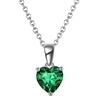 REDheart RINNTIN SAPN02 Romantic Jewelry Birthstone Crystal Necklace 925 Silver Necklace for Women Pendants Charm Collier Collana Stone