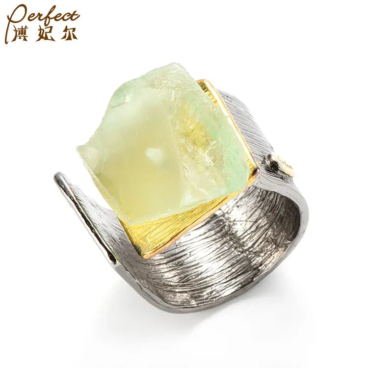 Fashionable Selling Custom Irregular Recycled Big Stone Rings