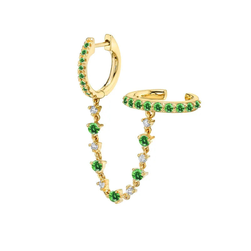 Wholesale Customized Dainty Earring Cz Diamond Jewelry Sterling Silver Earrings 925 Silver Jewelry 18k Gold Ear Loops