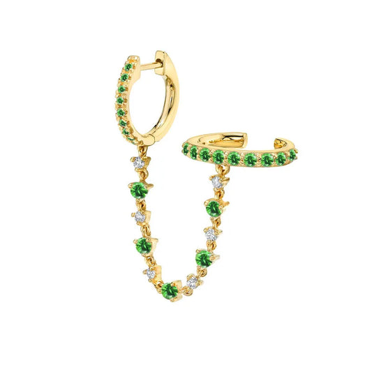Wholesale Customized Dainty Earring Cz Diamond Jewelry Sterling Silver Earrings 925 Silver Jewelry 18k Gold Ear Loops