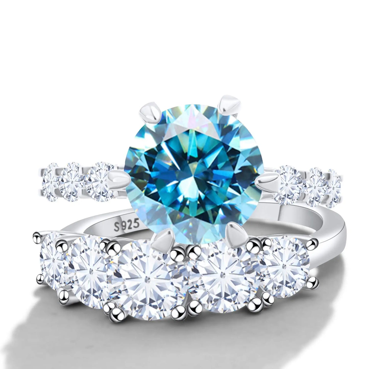 Factory 7.8ct Moissanite Luxury Ring Set with GRA Certificate diamond 925 Sterling Silver Jewelry diamond Ring for Her Wedding