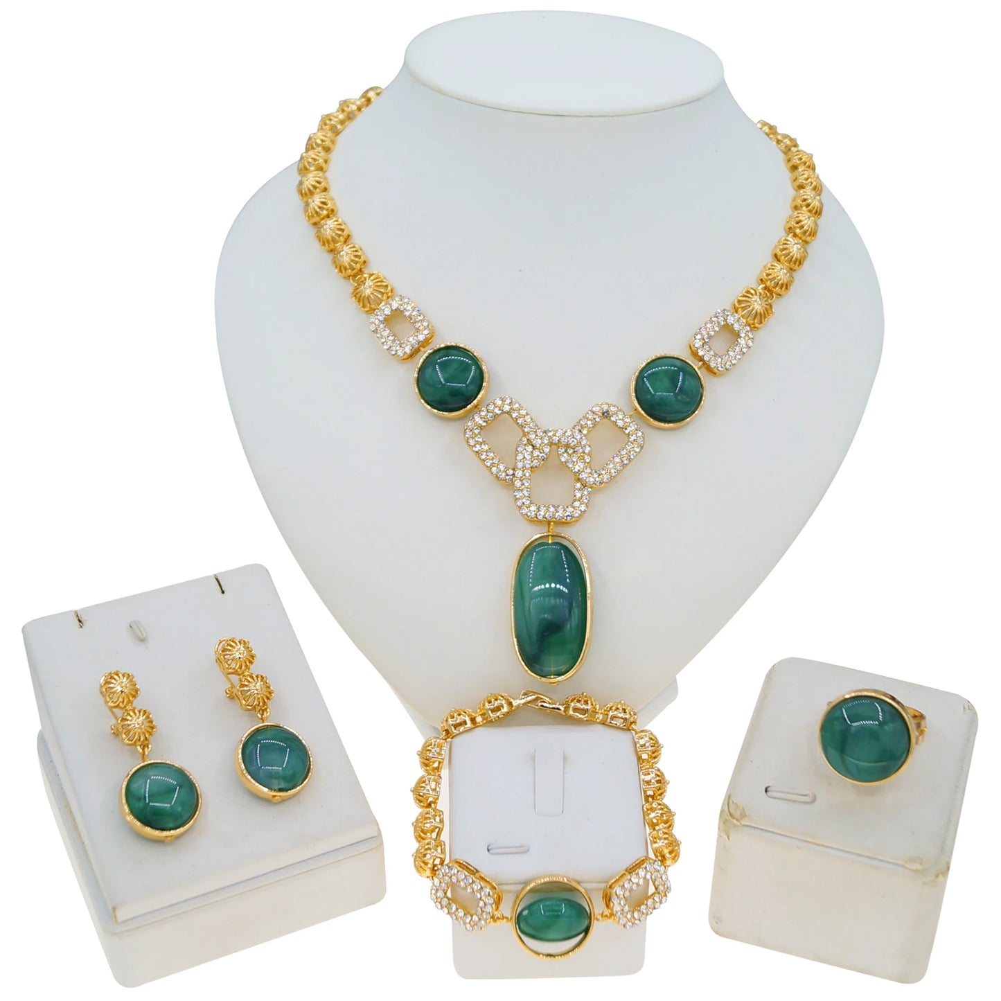 Zhuerrui Italiano Gold Designs Women Jewellery Set Party Fine Costume Jewelry Set Luxury Big Necklace Jewellery Sets HC24043214