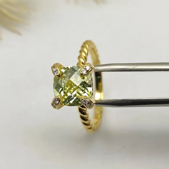 FASHIONISTA DY High-Quality Silver-Plated Diamond-Set Rings, Gold-Plated Colored Gemstone-Set Rings, Jewelry