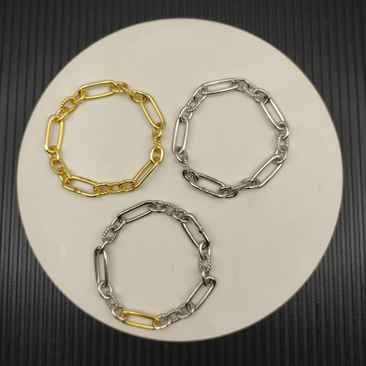 FASHIONISTA DY High-Quality Silver-Plated 9.8mm Fashion Bracelet, Gold-Plated 9.8mm Bracelet, Jewelry