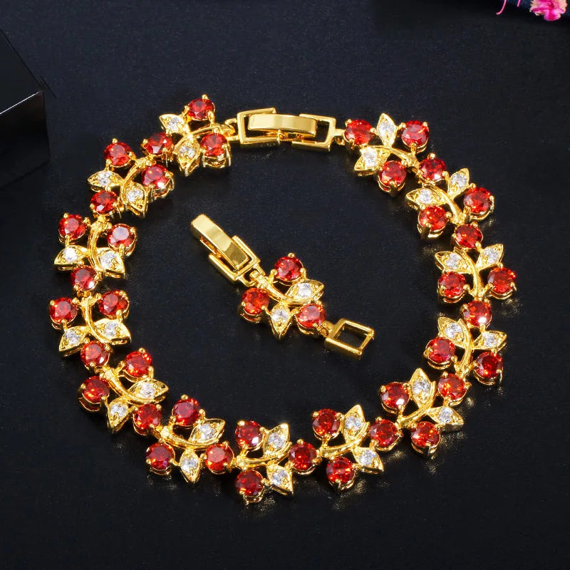 XOTICA Trendy 18K Gold Plated Women's Bracelet AAA Zirconia Geometric-shaped 18K Gold Plated Jewelry Accessory for Anniversaries