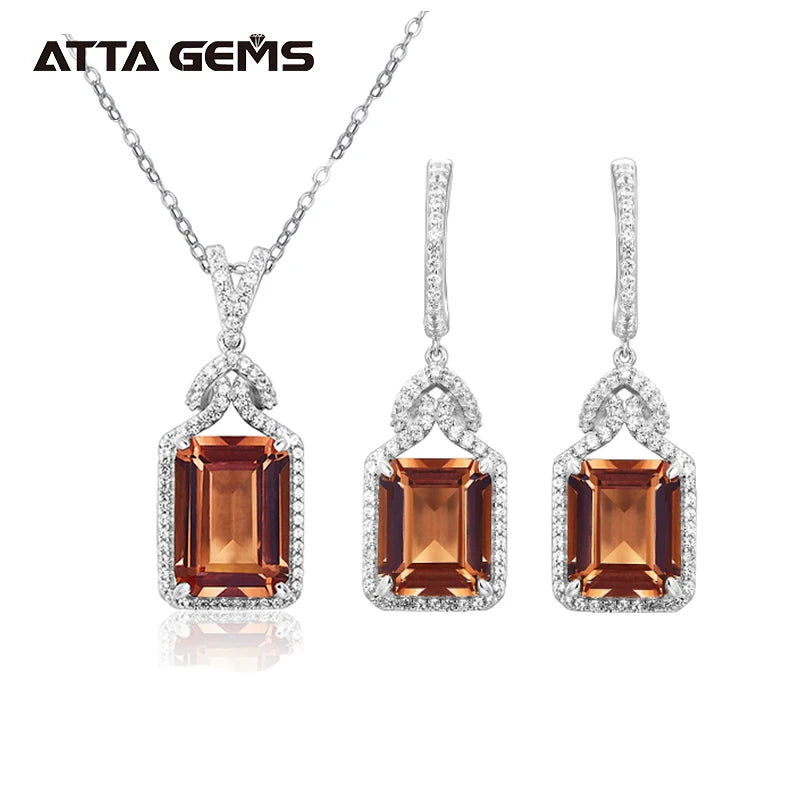 Diaspore Zultanite Gemstone Jewelry Sets for Women 925 Sterling Silver Sultanite Octagon Earrings Octagon Pendant Wedding Gift