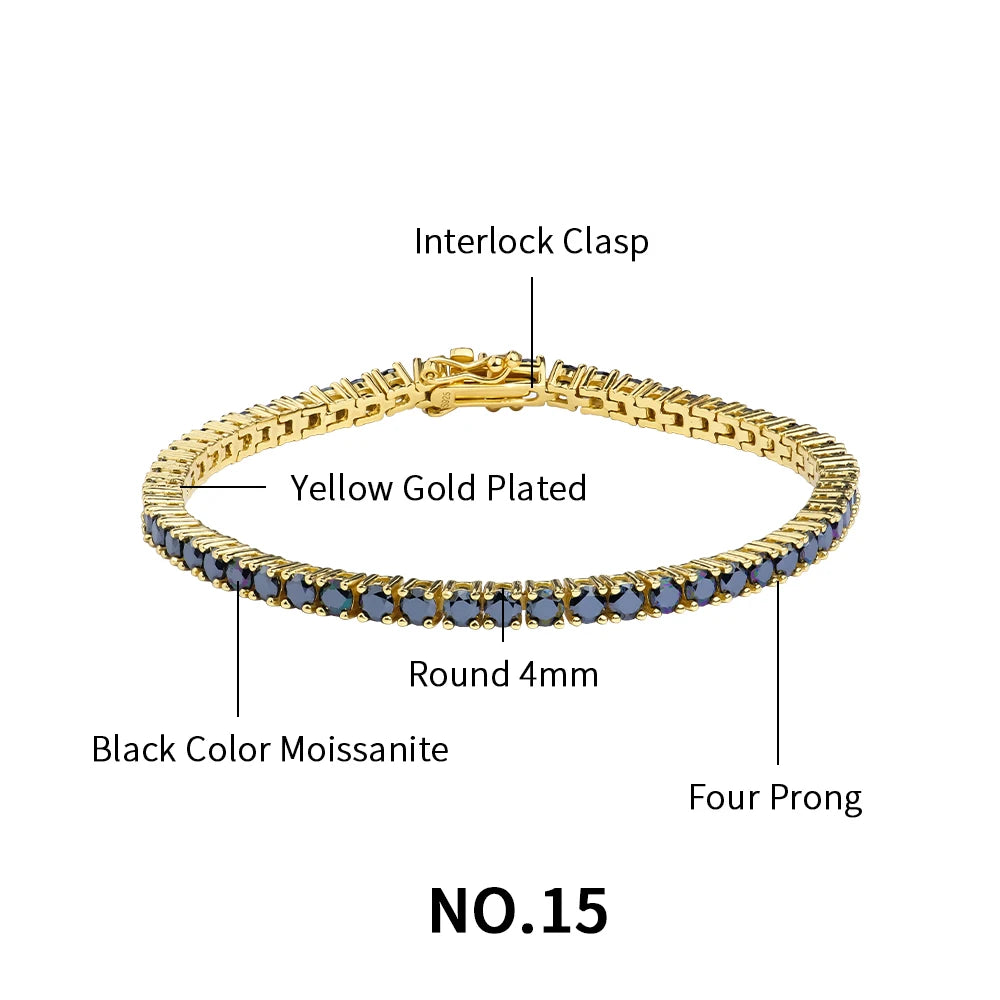 Wholesale Custom Women's Designer Gemstone Luxury 925  Silver Lab Grown Diamond Moissanite Cubic Zirconia Tennis Bracelet