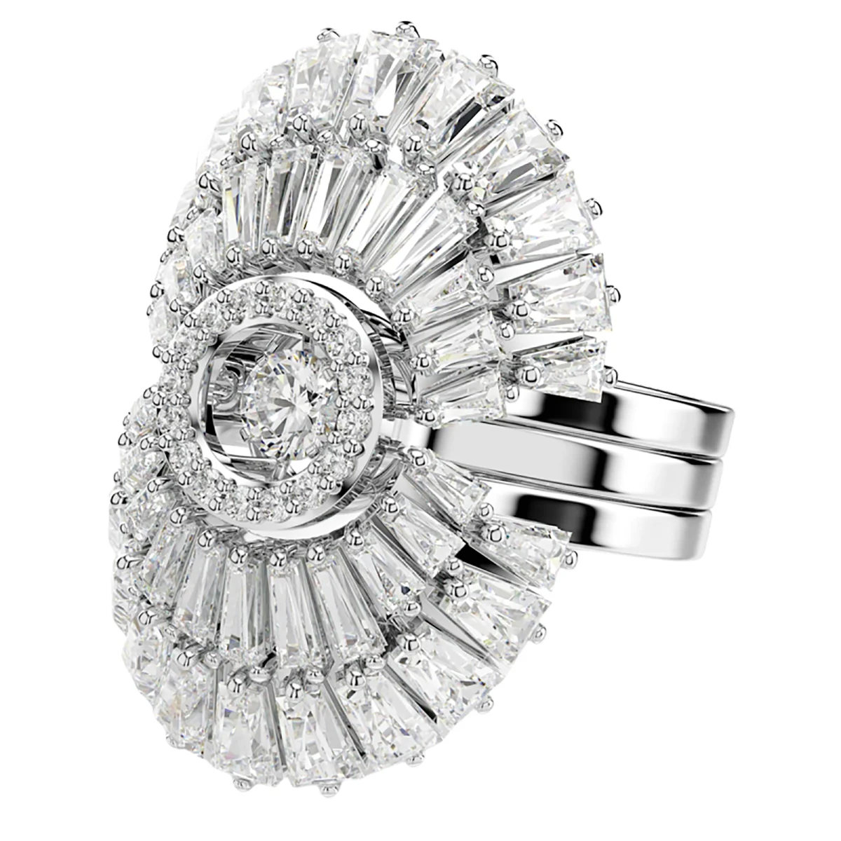 S&S Exquisite Copper Vintage Luxury Finger Ring Zircon Gorgeous Glossy Surface for Wedding Engagement Anniversary Parties Holiday