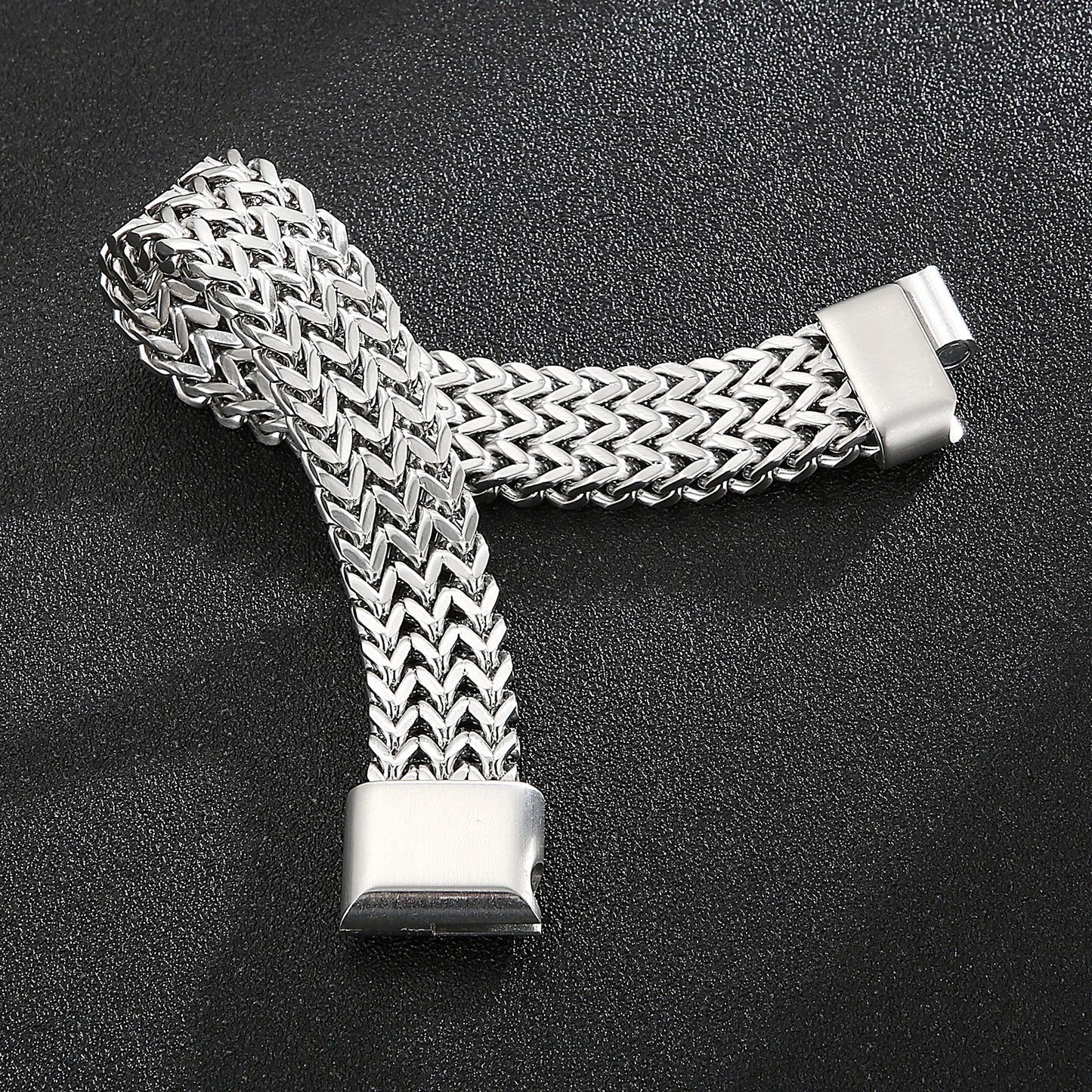 KALEN Punk Simple Brushed Mesh Chain Men Gift 316L Stainless Steel Jewelry Bracelet