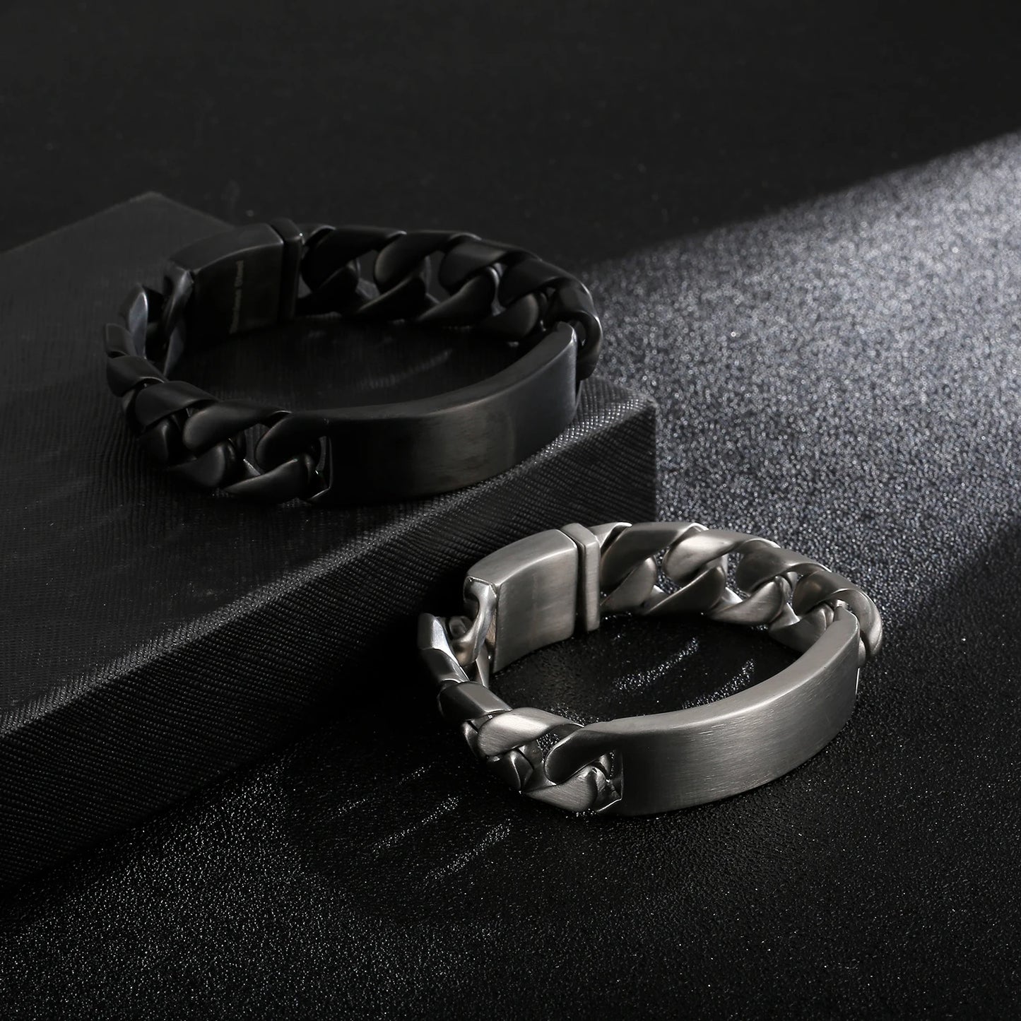 KALEN Personality Wide Meta Stainless Steel Bracelet Men